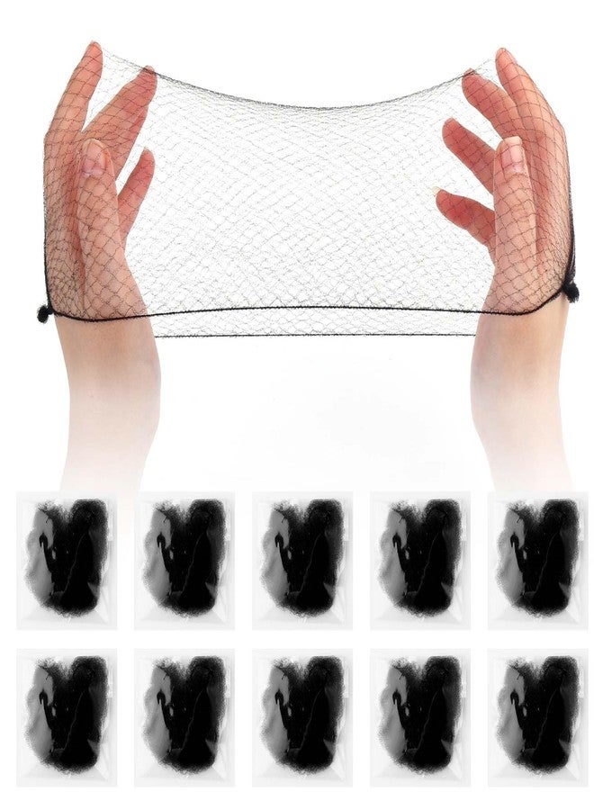 Dimeho Hair Nets, 20 Pcs Invisible Mesh Hairnets for Women Bun Elastic Edge Wig Nets Hair Bun Net for Dance Ballet Bun Maker, Individual Package (Black) - Image 1